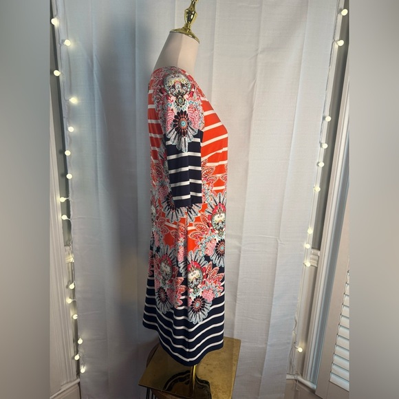 Eliza J Orange and Blue Sheath Midi Dress - Picture 3 of 7